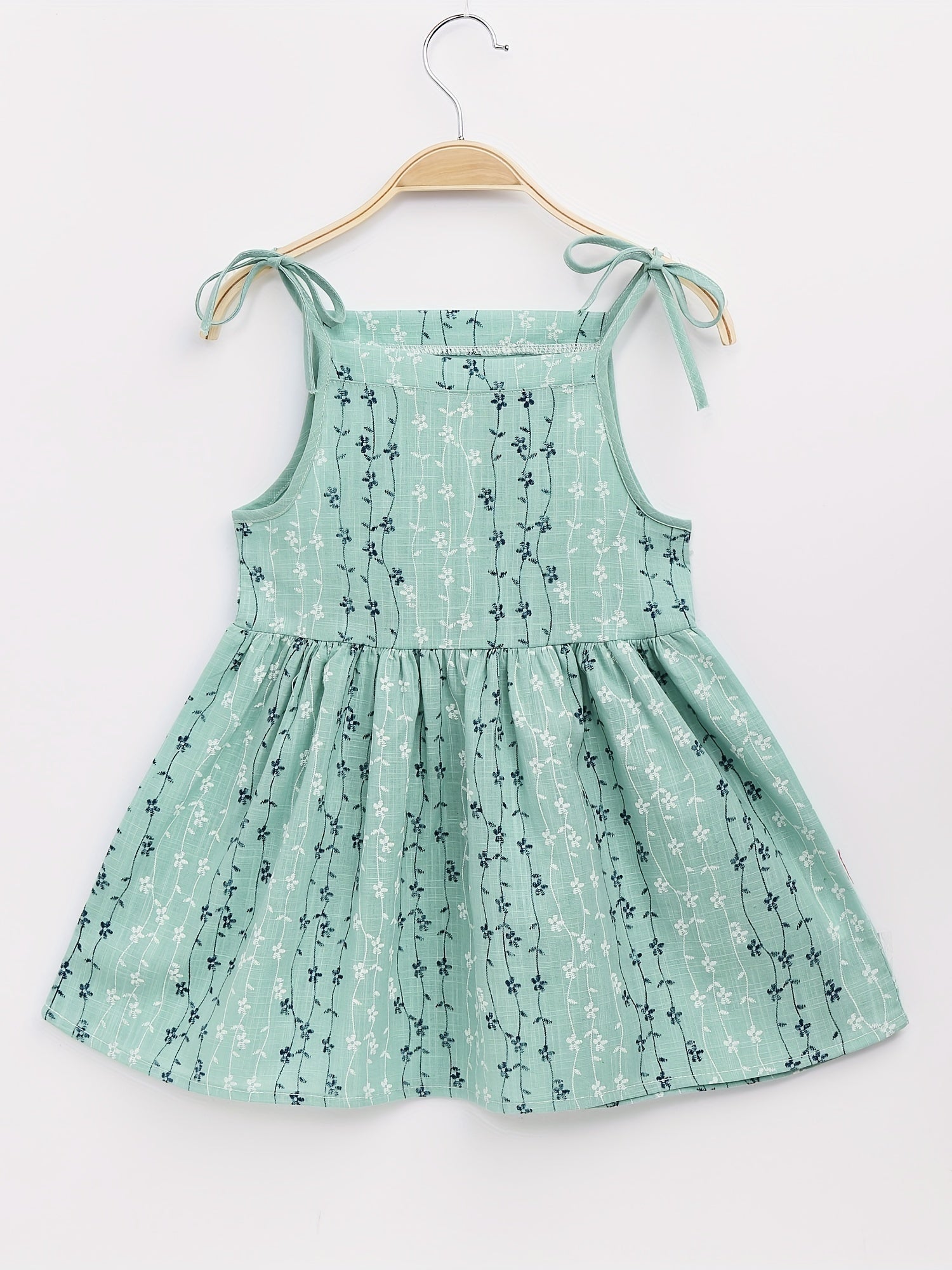 Baby Girls Casual Dress Flower Striped Cami Dress