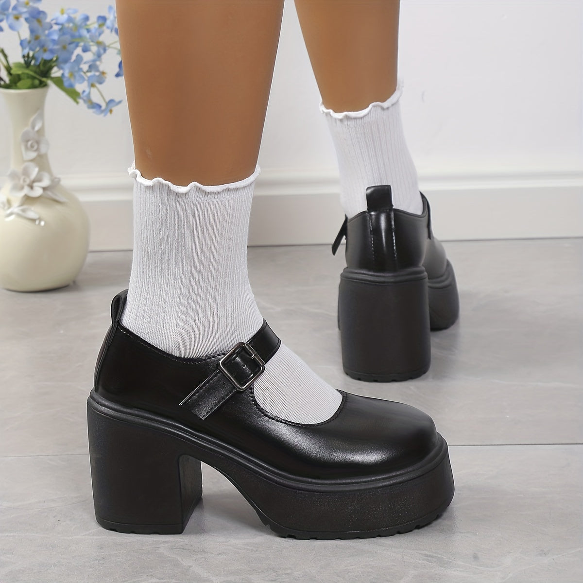 Women's Mary Janes Round Toe Platform Shoes