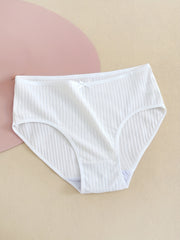 5 Pack Plus Size Casual Panties Set Women's Plus Comfort Solid Mini Bow Ribbed