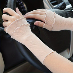 Breathable Mesh Sleeve Wrist Decoration Fingerless Gloves