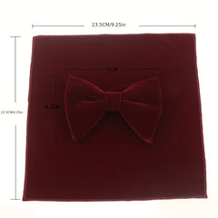 Men's Bow Tie & Pocket Towel Set for Party Holiday Wedding