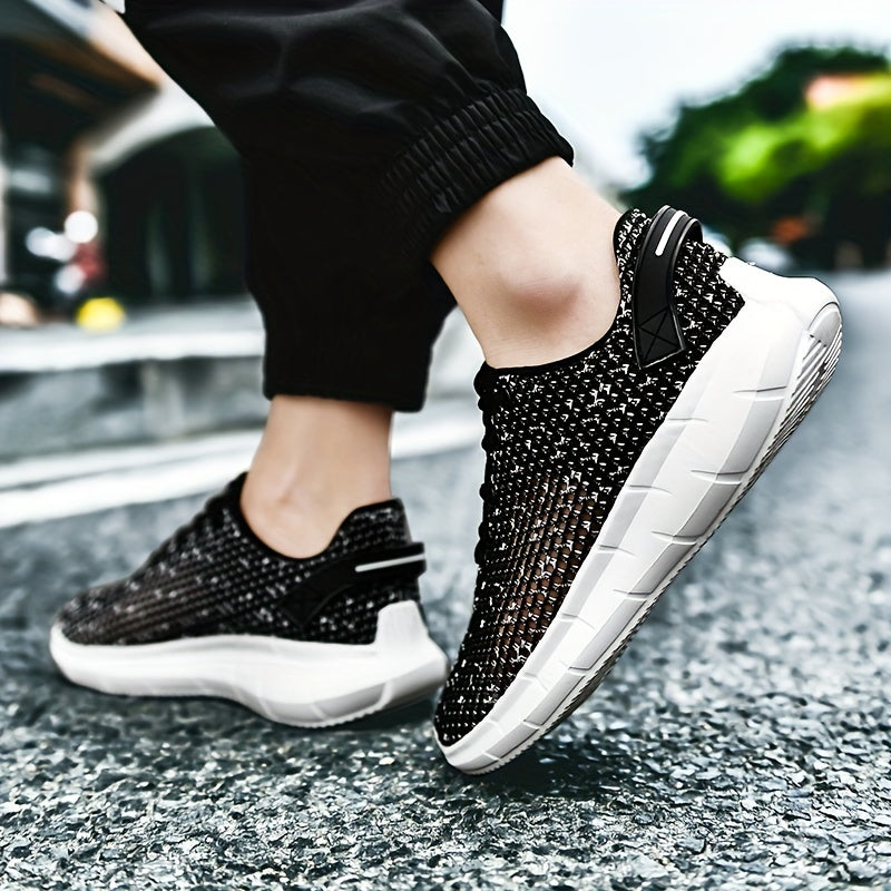 Men's Ventilation Lace-up Sneakers Odor Resistant Athletic Shoes