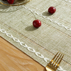 Hand Woven Tassel Table Runner for Dining Room & Kitchen
