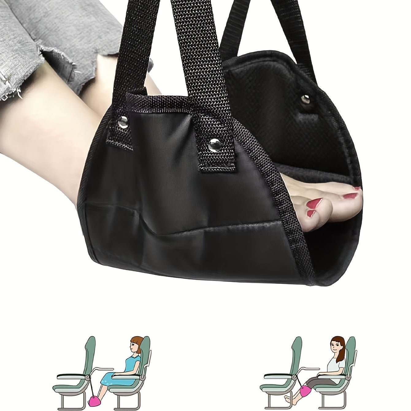 Travel Foot Rest Portable Airplane Foot Hammock Nylon Office Travel Accessories