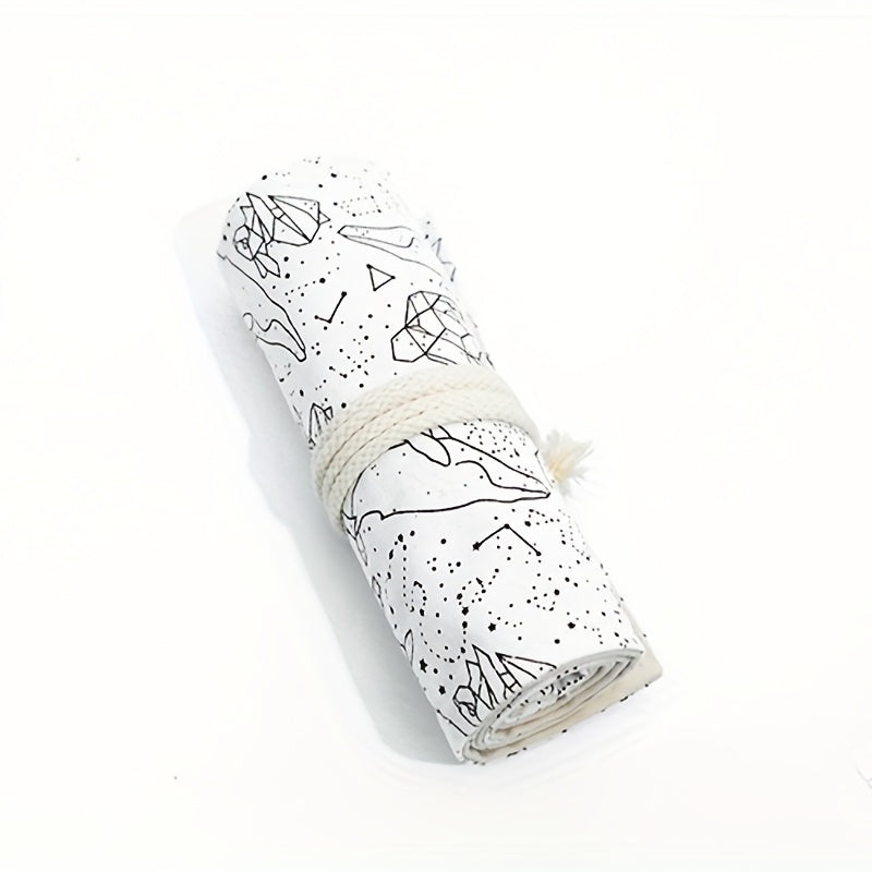 Canvas Pencil Bag Roll 72 Holes Creative Stationery Box