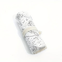 Canvas Pencil Bag Roll 72 Holes Creative Stationery Box