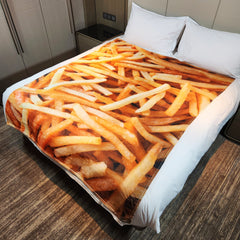 French Fries Printing Flannel Blanket Soft
