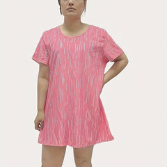 Stripe Print Short Sleeve Sleep Dress