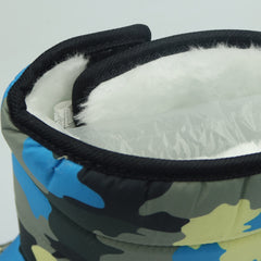 Boy's Camo Snow Boots Fleece Lined High Top Cozy Outdoor Hiking Shoes