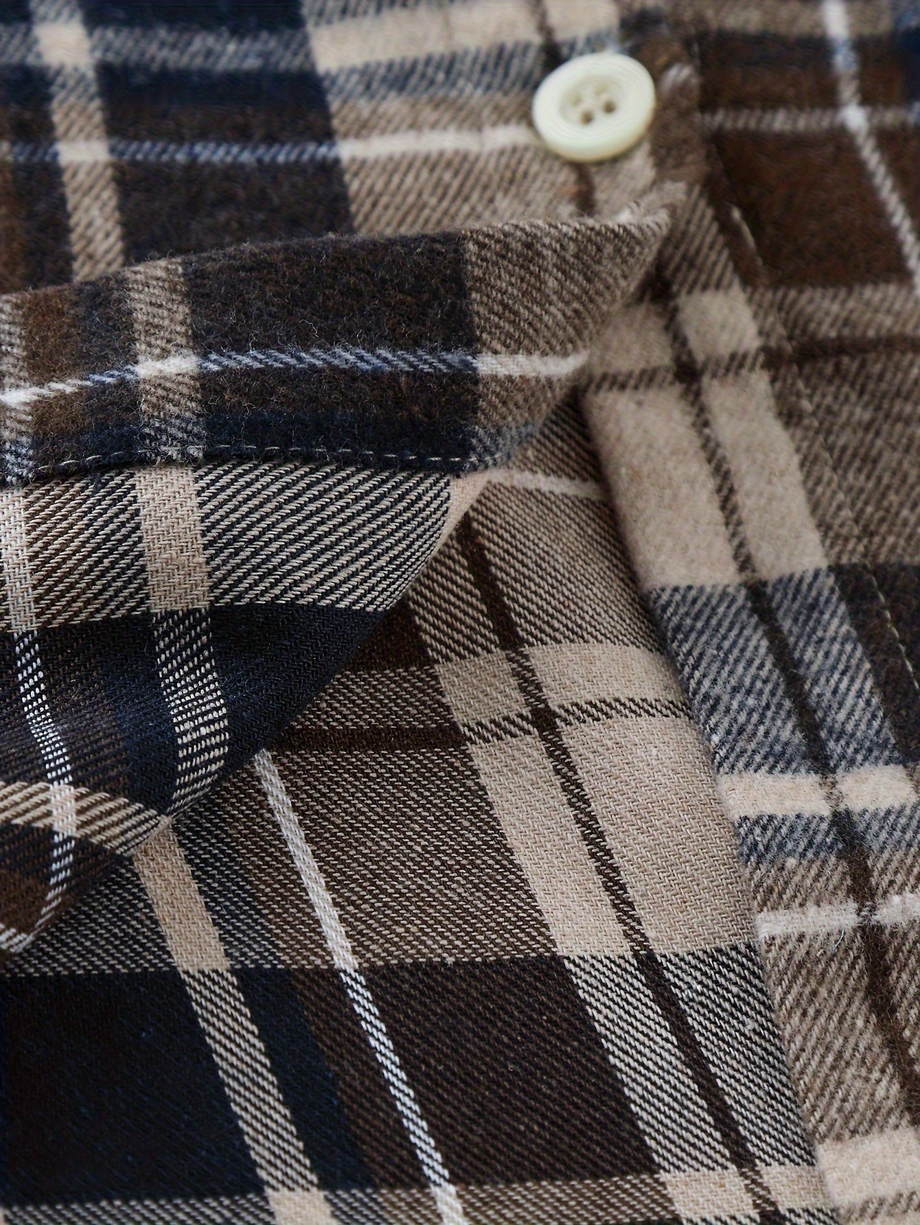 Plaid Print Button Up Long Sleeve Blouse Plus Size