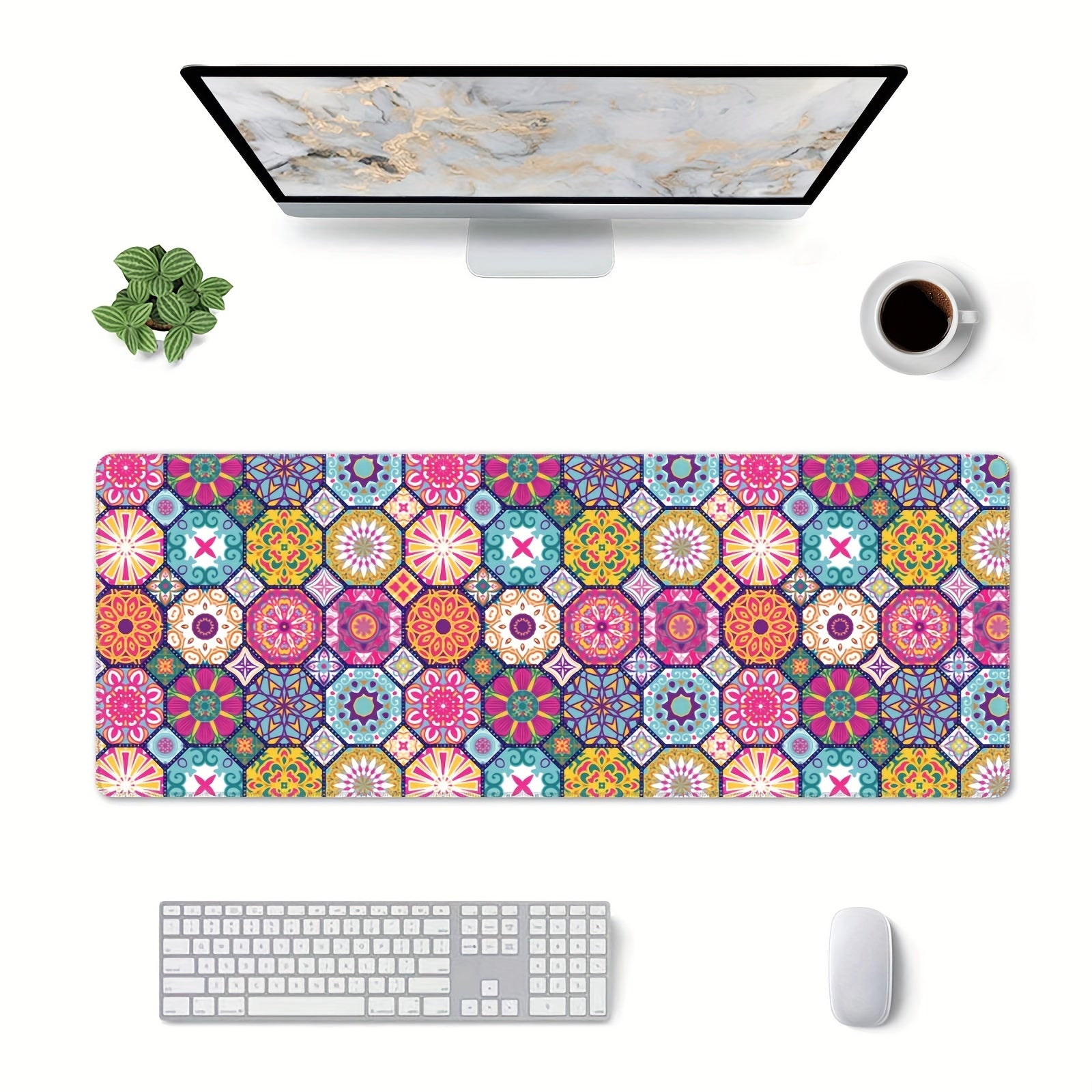 Bohemian Paisley Printed Rectangle Mouse Pad Textured Custom Mouse Mat