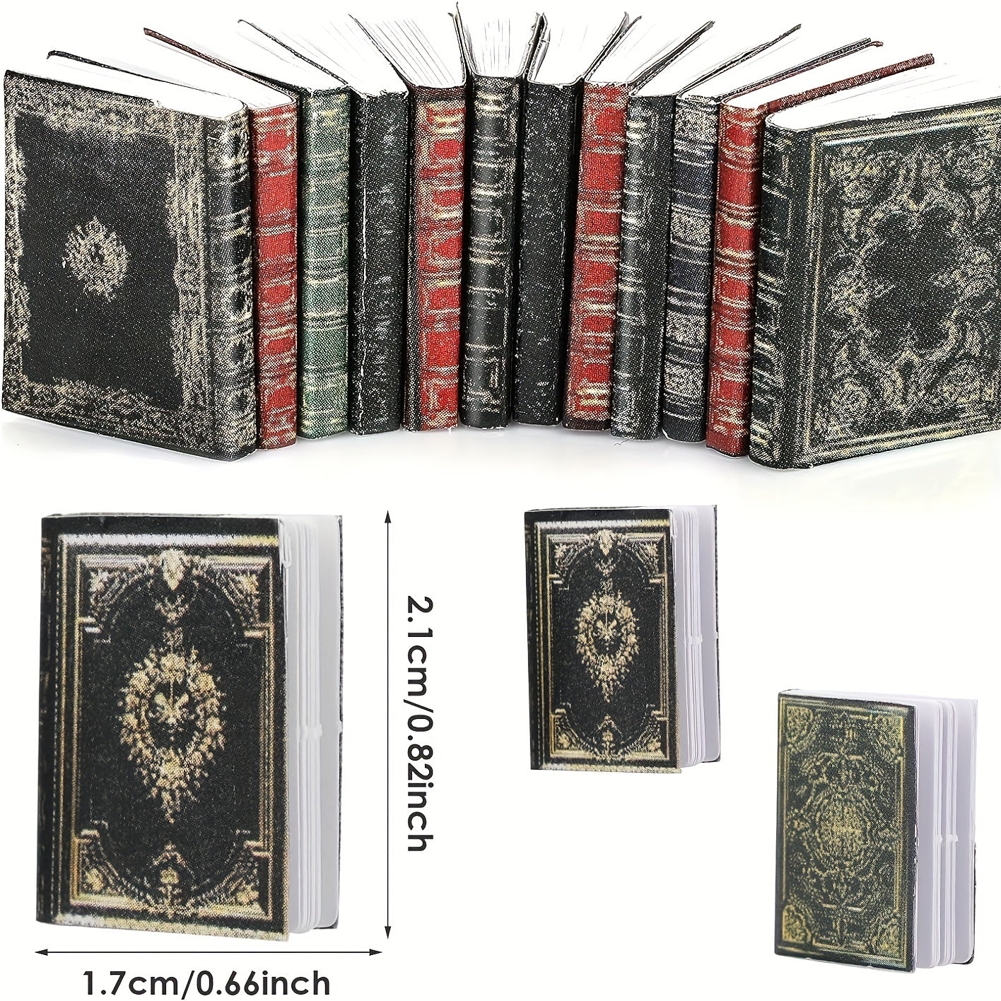 3pcs 1:12 Dollhouse Books Study Bedroom Library Decoration Christmas Gift