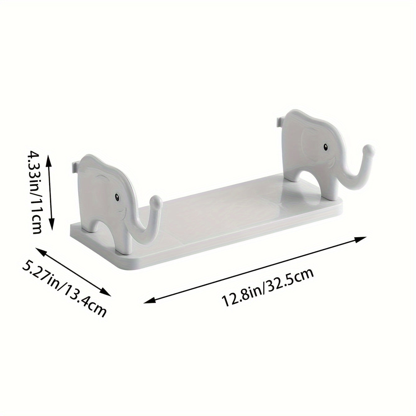 Grey Elephant Shelf Wall Mounted Rack Kitchen Seasoning Organizer