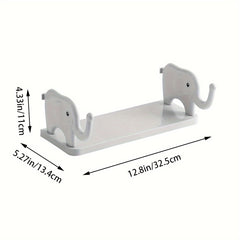 Grey Elephant Shelf Wall Mounted Rack Kitchen Seasoning Organizer