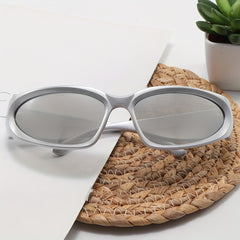 Y2K Wrap Around Sunglasses Futuristic Mirror Lens UV400