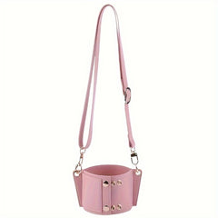 Adjustable Shoulder Strap PU Leather Water Bottle Sleeve for Hiking