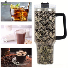 40oz Stainless Steel Insulated Cup with Handle and Straw Lid