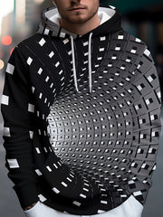 Optical Vision Hoodies For Men Graphic Hoodie Loose Hooded Pullover