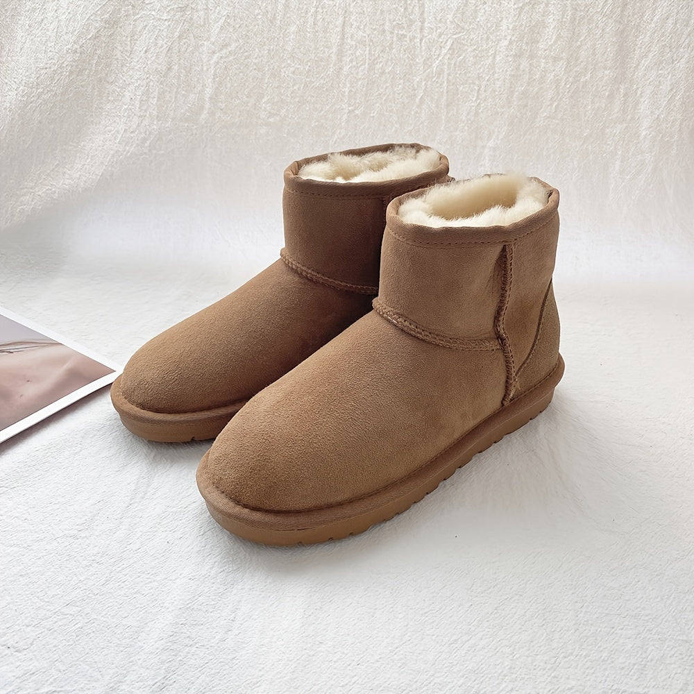 Unisex Snow Boots Warm Fleece Cozy Non slip Ankle Boots Plush Comfy