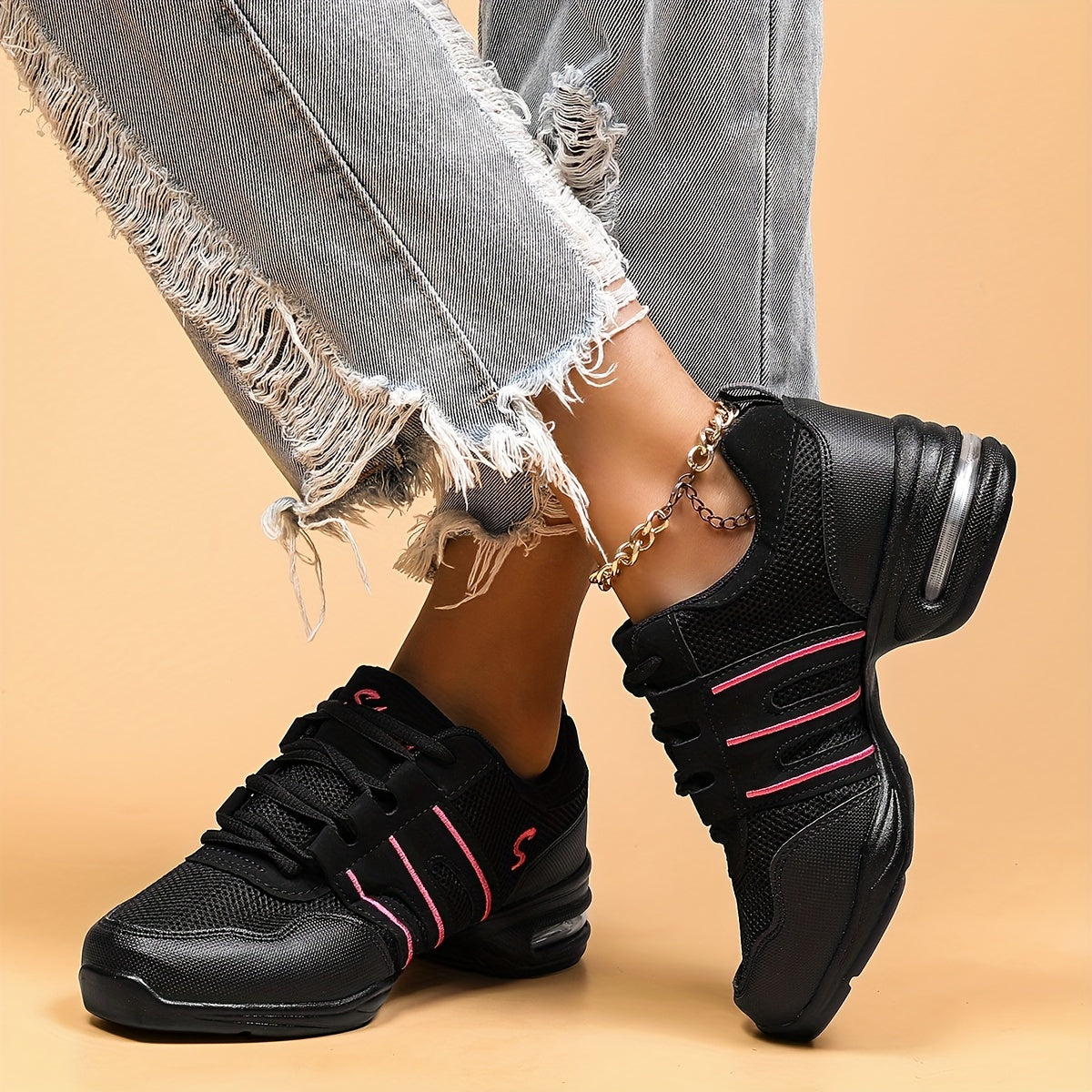 Women's Mesh Dance Sneakers with Arch Support