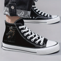 Unisex High Top Canvas Shoes Comfy Non Slip Casual Flats Men's Footwear