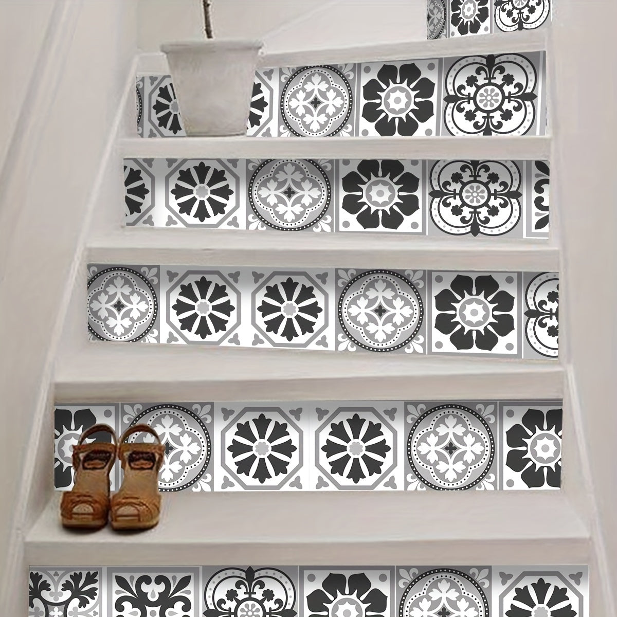 Moroccan Pattern Stair Sticker Self-adhesive Waterproof Tile Sticker
