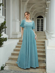 Sweetheart Neck Puff Sleeve Ankle Dress for Party & Banquet