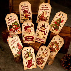50pcs Christmas Gift Labels Cards with Hemp Rope - Tree Decoration