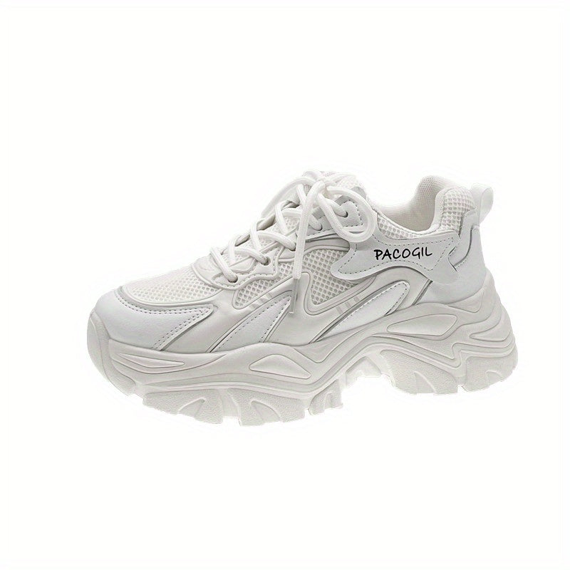 Women's Platform Chunky Sneakers Low Top Trainers Outdoor Walking Shoes