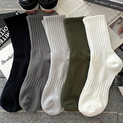 5 Pairs Comfy & Breathable Solid Socks for Women