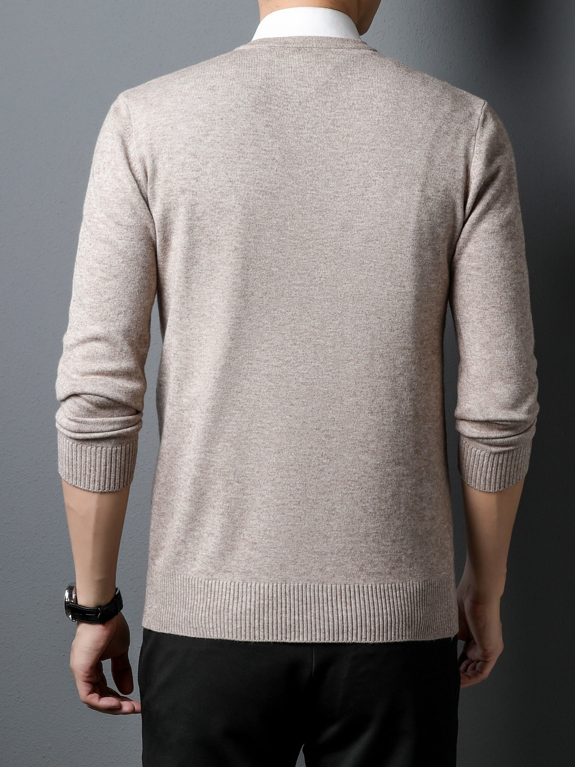 Men's Warm Winter V Neck Slim Knitted Pullover Sweater