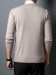 Men's Warm Winter V Neck Slim Knitted Pullover Sweater
