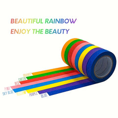8pcs Rainbow Masking Tape 1.5cm Rolls Art Decoration DIY Supplies