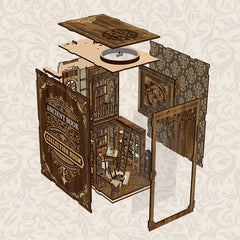 3D Puzzle Bookshelf Dark Brown Wooden Jigsaw Model Decorative Bookend