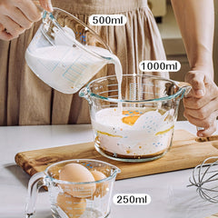 Glass Measuring Cup With Scale High Temperature Resistant Milk Cup