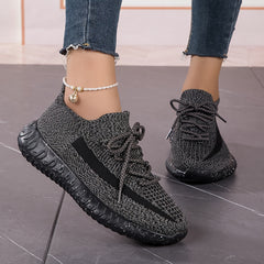 Women's Lightweight Breathable Running Shoes Elastic Lace Up