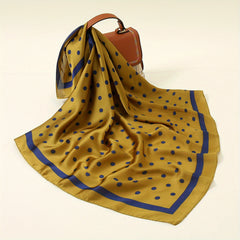 Polka Dot Print Square Scarf Solid Bandana Woman Neckerchief