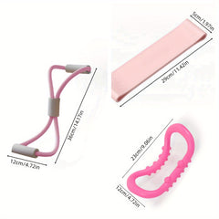 4pcs Yoga Set 8 Shaped Puller & 2 Stretching Rings for Indoor Workout