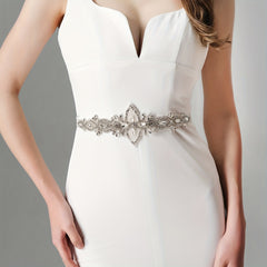 Crystal Wedding Belt Rhinestone Bridal Sash for Bride Dress