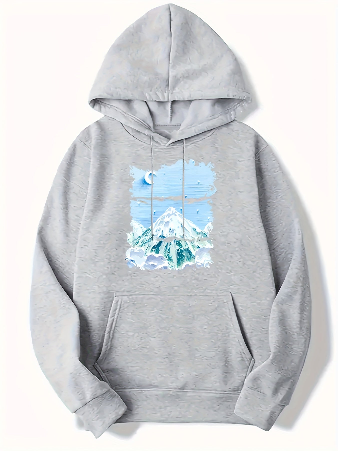 Mountain Print Men's Pullover Hoodie