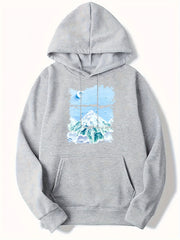 Mountain Print Men's Pullover Hoodie