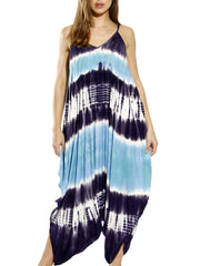 Tie Dye V Neck Harem Jumpsuit