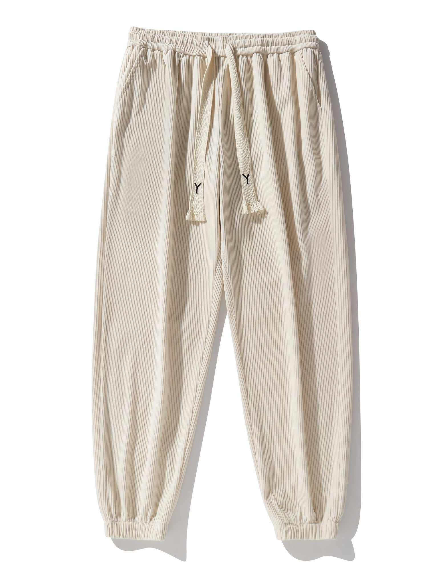 Men's Tapered Corduroy Joggers Drawstring Sweatpants