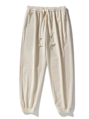 Men's Tapered Corduroy Joggers Drawstring Sweatpants