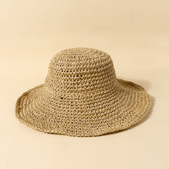 Women's Crochet Big Brim Straw Hat Beach Sun Hat