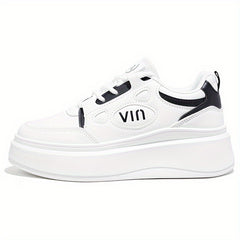 Women's Letter Graphic Lace up Skate Shoes Casual Sneakers