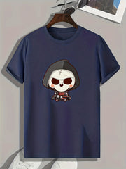 Skull Print Men's T-Shirt Casual Comfy Tees For Summer