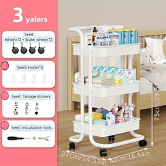 4 Tier 3 Tier Small Cart Rack Floor Living Room with Wheels