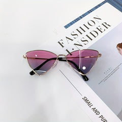 Girl's Metal Frame Triangle Sunglasses AC Lens
