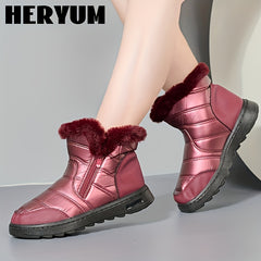 Women's Waterproof Non slip Medium Tube Snow Boots